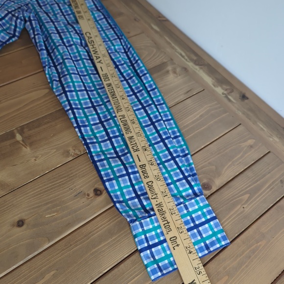 Bugatchi Men’s Blue Plaid Long Sleeve Flip Cuff Button up Shirt - Picture 8 of 14